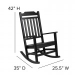 Set of 2 Winston All-Weather Rocking Chair in Black Faux Wood