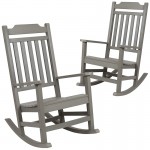 Set of 2 Winston All-Weather Rocking Chair in Gray Faux Wood