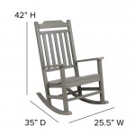 Set of 2 Winston All-Weather Rocking Chair in Gray Faux Wood