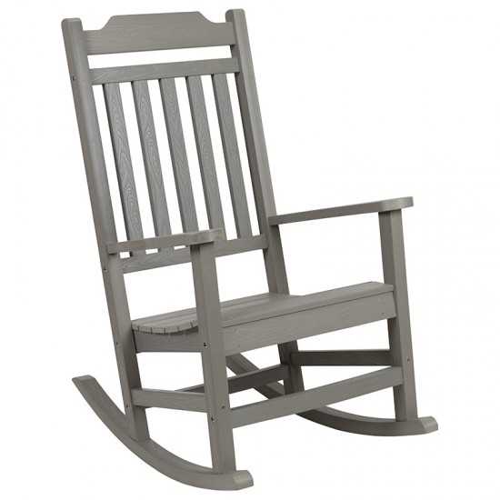 Set of 2 Winston All-Weather Rocking Chair in Gray Faux Wood