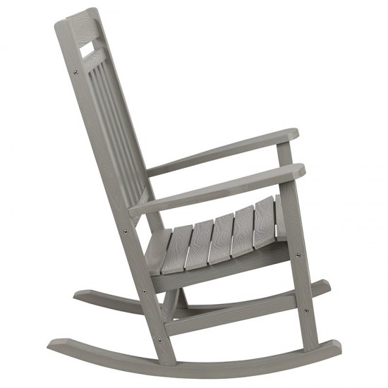 Set of 2 Winston All-Weather Rocking Chair in Gray Faux Wood