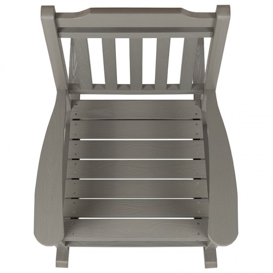 Set of 2 Winston All-Weather Rocking Chair in Gray Faux Wood