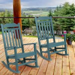 Set of 2 Winston All-Weather Rocking Chair in Teal Faux Wood