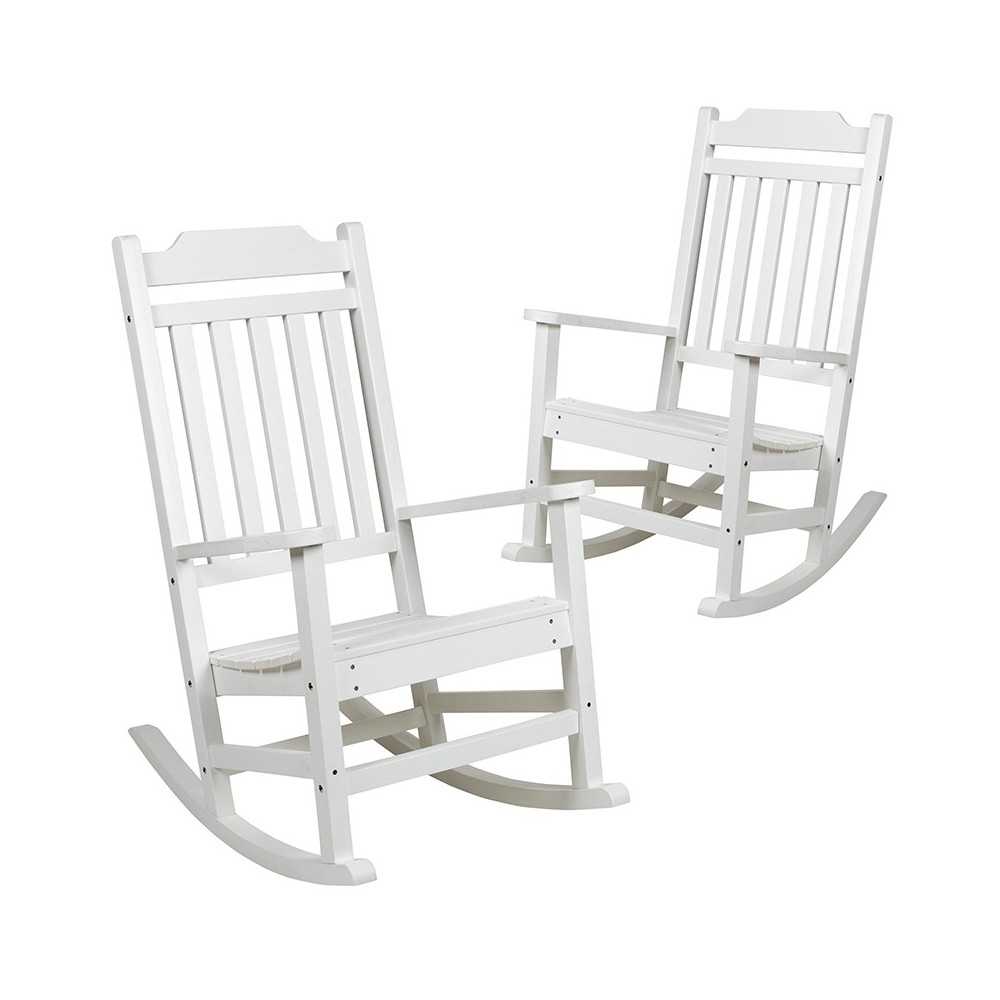 Set of 2 Winston All-Weather Rocking Chair in White Faux Wood Set of 2 Winston All-Weather Rocking Chair in White Faux Wood