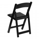 Folding Chairs with Padded Seats | Set of 2 Black Resin Folding Chair with Vinyl Padded Seat