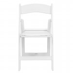 Folding Chairs with Padded Seats | Set of 2 White Resin Folding Chair with Vinyl Padded Seat