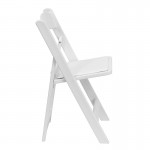 Folding Chairs with Padded Seats | Set of 2 White Resin Folding Chair with Vinyl Padded Seat