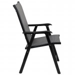 Black Outdoor Folding Patio Sling Chair (2 Pack)