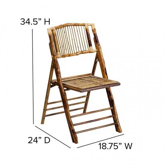 Bamboo Folding Chairs | Set of 2 Bamboo Wood Folding Chairs