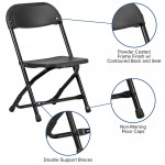 2 Pack Kids Black Plastic Folding Chair