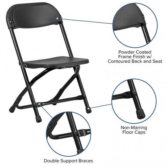 2 Pack Kids Black Plastic Folding Chair