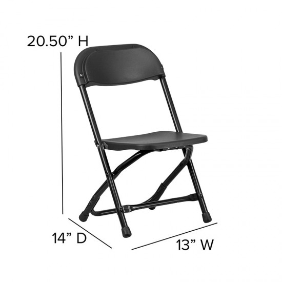 2 Pack Kids Black Plastic Folding Chair