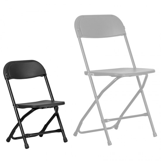 2 Pack Kids Black Plastic Folding Chair