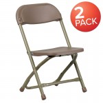 2 Pk. Kids Brown Plastic Folding Chair