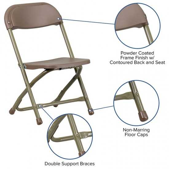 2 Pk. Kids Brown Plastic Folding Chair