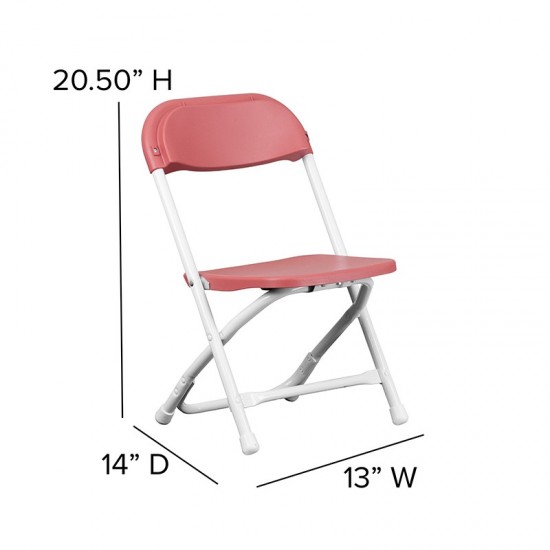 2 Pack Kids Burgundy Plastic Folding Chair