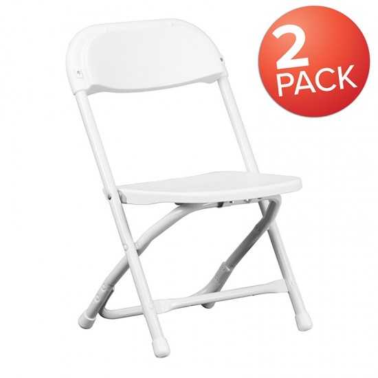 2 Pack Kids White Plastic Folding Chair