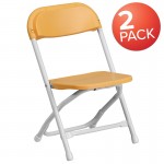 2 Pk. Kids Yellow Plastic Folding Chair