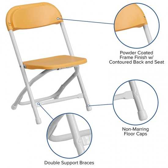 2 Pk. Kids Yellow Plastic Folding Chair