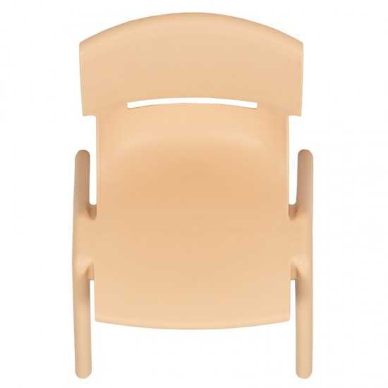 2 Pack Natural Plastic Stackable School Chair with 12" Seat Height