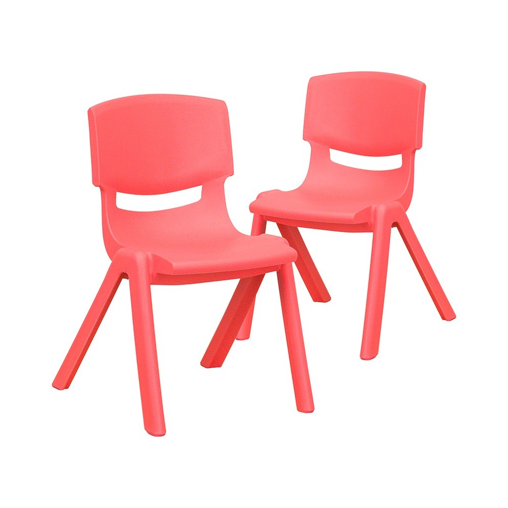 2 Pack Red Plastic Stackable School Chair with 12" Seat Height 2 Pack Red Plastic Stackable School Chair with 12" Seat Height