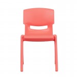 2 Pack Red Plastic Stackable School Chair with 13.25" Seat Height