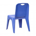 2 Pack Blue Plastic Stackable School Chair with Carrying Handle and 11" Seat Height