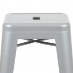 30" High Metal Indoor Bar Stool in Silver - Stackable Set of 4