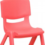 4 Pack Red Plastic Stackable School Chair with 12'' Seat Height