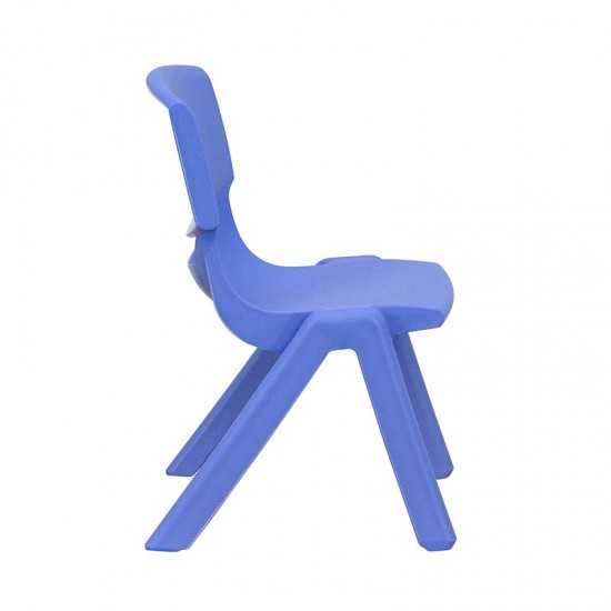 4 Pack Blue Plastic Stackable School Chair with 10.5'' Seat Height