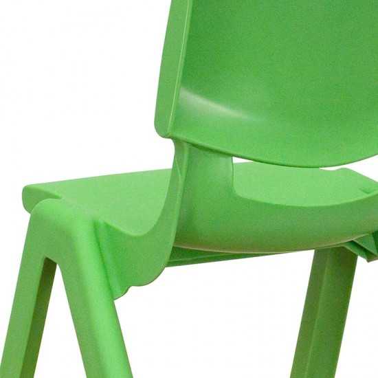 4 Pack Plastic Stackable School Chairs with 10.5" Seat Height, Assorted Colors