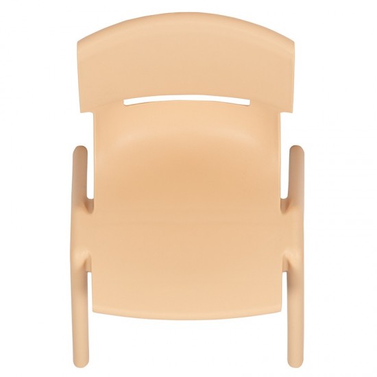 4 Pack Natural Plastic Stackable School Chair with 10.5" Seat Height