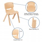 4 Pack Plastic Stackable School Chairs with 13.25" Seat Height, Assorted Colors