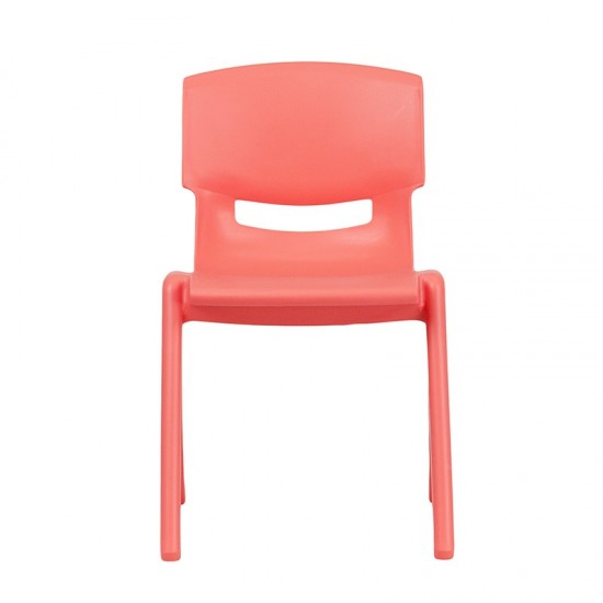 4 Pack Plastic Stackable School Chairs with 13.25" Seat Height, Assorted Colors