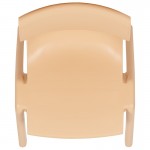 4 Pack Natural Plastic Stackable School Chair with 13.25" Seat Height