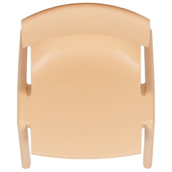 4 Pack Natural Plastic Stackable School Chair with 13.25" Seat Height