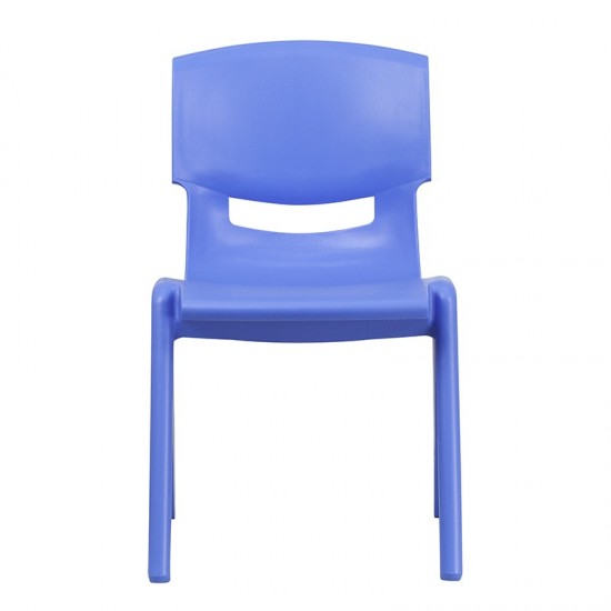 4 Pack Blue Plastic Stackable School Chair with 15.5'' Seat Height