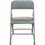 Advantage Grey Padded Metal Folding Chair - Grey 1-in Fabric Seat