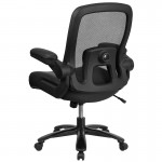 Big & Tall 500 lb. Rated Black Mesh/LeatherSoft Executive Ergonomic Office Chair with Adjustable Lumbar