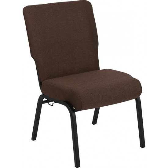 Advantage 20.5 in. Java Molded Foam Church Chair with Book Rack