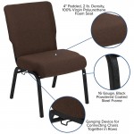 Advantage 20.5 in. Java Molded Foam Church Chair with Book Rack