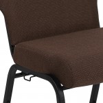 Advantage 20.5 in. Java Molded Foam Church Chair with Book Rack