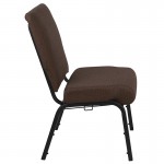 Advantage 20.5 in. Java Molded Foam Church Chair with Book Rack