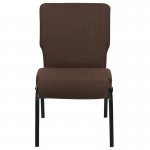 Advantage 20.5 in. Java Molded Foam Church Chair with Book Rack