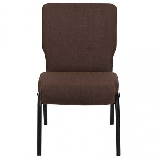 Advantage 20.5 in. Java Molded Foam Church Chair with Book Rack