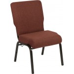 Advantage 20.5 in. Cinnamon Molded Foam Church Chair with Book Rack