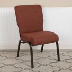 Advantage 20.5 in. Cinnamon Molded Foam Church Chair with Book Rack