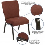Advantage 20.5 in. Cinnamon Molded Foam Church Chair with Book Rack