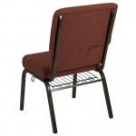 Advantage 20.5 in. Cinnamon Molded Foam Church Chair with Book Rack