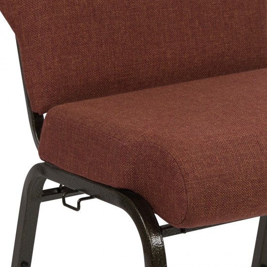 Advantage 20.5 in. Cinnamon Molded Foam Church Chair with Book Rack